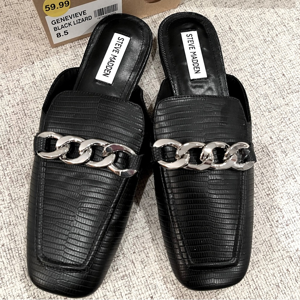 Steve Madden Genevieve Black slip on Shoes